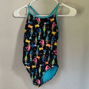 Wonder nation black mermaid swim suit size large 10/12